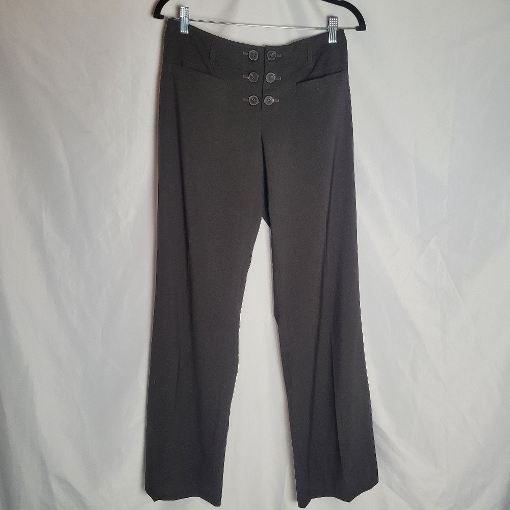 Barbara Bui Initials Luxury Dark Brown Wool Trouser Pants Size L/42